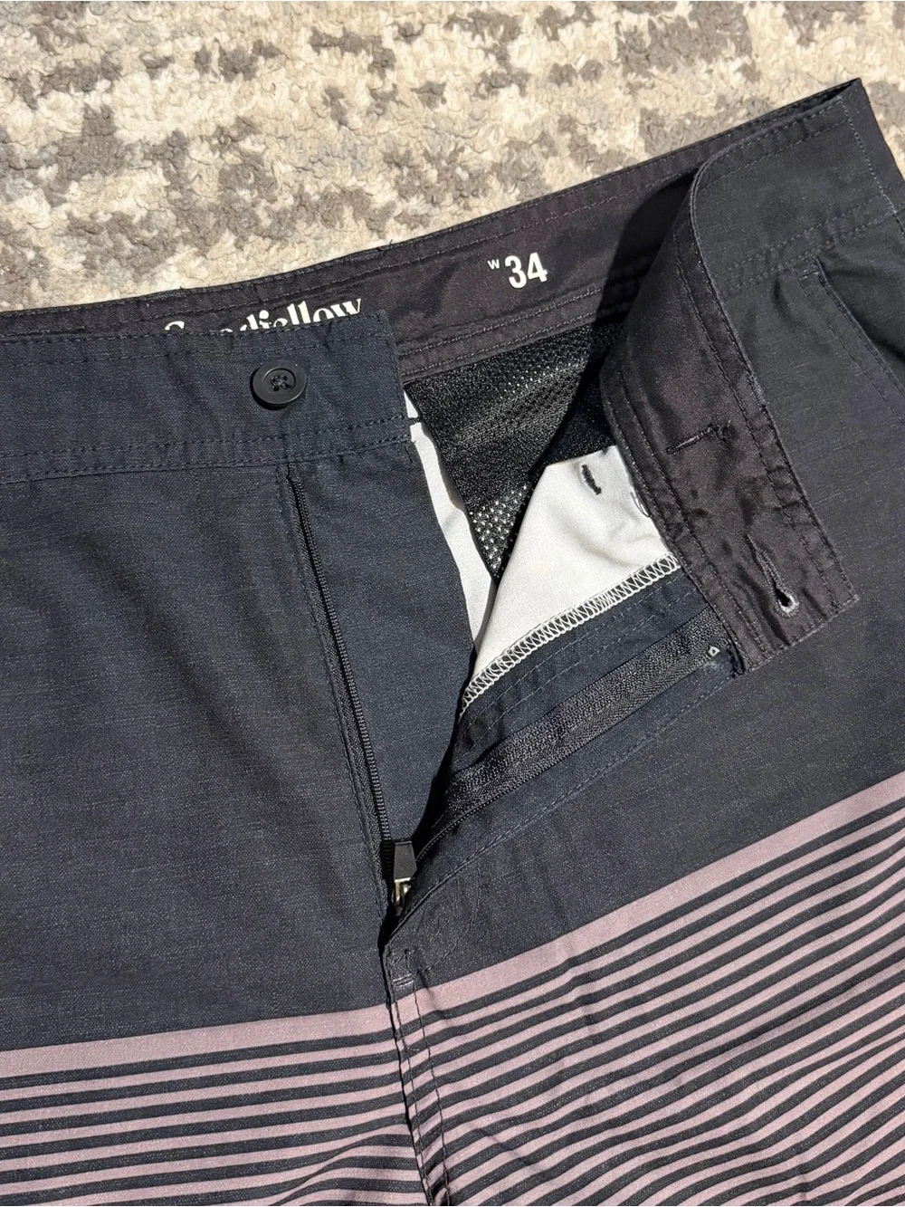 Goodfellow & Co Men’s Black and Grey Board Shorts, Size - L (34)